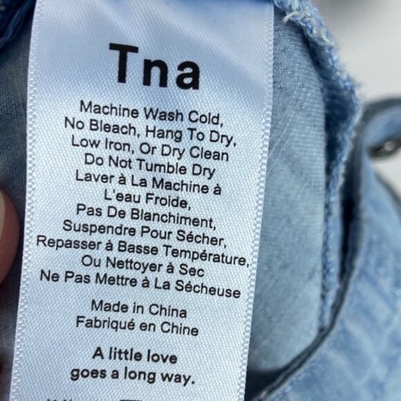 NWT Aritzia TNA Senryu Romper Shortalls Denim Overalls Size XXS Blue Chambray - Picture 10 of 11